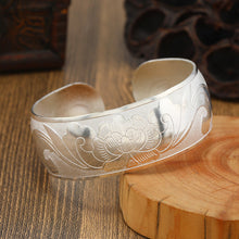 Load image into Gallery viewer, Big Elegant Luxury Amazing Classic Fashion Flower Metal Tibetan Indian Silver Vintage Retro Fashion Cuff Bracelet Bangle For Woman With Details of Animals