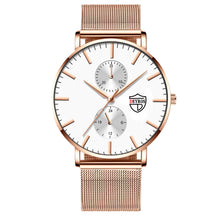 Load image into Gallery viewer, Black 3Bar Watch Men Women'S Watches Ladies Watch With Crystals Fashion Stainless Steel Band Comfortable Wristwatch