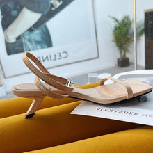 Load image into Gallery viewer, Colorful Women Sandals Slides Slippers Square Open Toe Slip On Thin Mid Heels Pumps Casual Narrow Band Open Toe Sandals Flip Flops Slip On Fashion Dress Heels Back High Heel Slide Slipper