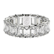 Load image into Gallery viewer, Emerald Cut Lab Grown Diamond Eternity Ring in 14k White Gold (8 cttw FG/VS2)