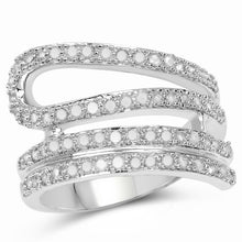 Load image into Gallery viewer, 0.83 Carat Genuine White Diamond .925 Sterling Silver Ring
