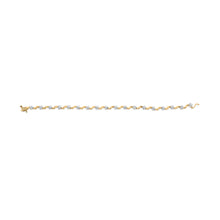Load image into Gallery viewer, 10k Yellow Gold 1.00 Cttw Round-Cut Diamond Floral S-Link 7.50" Bracelet (I-J Color, I2-I3 Clarity)