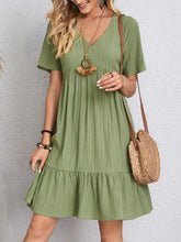 Load image into Gallery viewer, Classic Full Size V-Neck Short Sleeve Dress Casual & Comfortable Dress for Women
