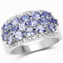 Load image into Gallery viewer, 2.76 Carat Genuine Tanzanite and White Topaz .925 Sterling Silver Ring