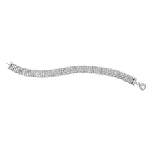 Load image into Gallery viewer, 14k White Gold Faceted Panther Link Chain Bracelet