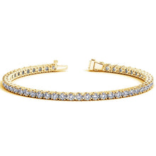 Load image into Gallery viewer, Lab Grown Round Diamond Tennis Bracelet in 14k Yellow Gold (7 cctw F/G VS2/SI1)