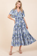 Load image into Gallery viewer, New Summer Floral Tie Waist Flutter Sleeve Tiered Dress For Women – Feminine, Elegant, Cheerful, Bohemian Chic, Flowy & Graceful