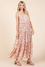 Load image into Gallery viewer, New Summer Flower Print Tiered Sleeveless Empire Maxi Dress – Elegant and Flattering Floral Dress with Empire Waist
