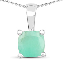 Load image into Gallery viewer, 3.00 Carat Genuine Emerald, Glass Filled Ruby & Glass Filled Sapphire .925 Sterling Silver Pendant