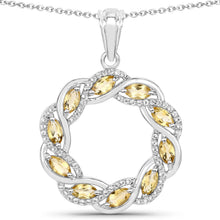 Load image into Gallery viewer, 1.73 Carat Genuine Citrine and White Topaz .925 Sterling Silver Pendant