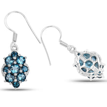 Load image into Gallery viewer, 4.32 Carat Genuine London Blue Topaz .925 Sterling Silver Earrings