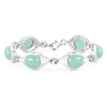 Load image into Gallery viewer, 39.72 Carat Genuine Aquamarine .925 Sterling Silver Bracelet