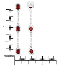 Load image into Gallery viewer, 2.70 Carat Genuine Garnet .925 Sterling Silver Earrings