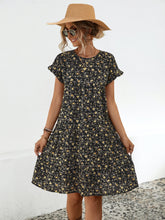 Load image into Gallery viewer, Floral Round Neck Short Sleeve Dress Elegant & Effortless Everyday Style Women Dress