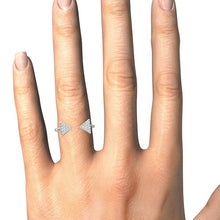 Load image into Gallery viewer, 14k White Gold Diamond Arrowhead Open Ring (1/5 cttw)