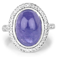 Load image into Gallery viewer, 8.26 Carat Genuine Tanzanite & White Topaz .925 Sterling Silver Ring