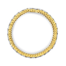 Load image into Gallery viewer, 10K Yellow Gold 10-1/3 Cttw Alternating Coco Color and White Diamond 5 Row Tennis Bracelet (Brown/H-I Color, SI1-SI2 Clarity) - Size 7.25