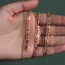 Load image into Gallery viewer, 10K Yellow Gold Solid Figaro Chain (4.50 mm)