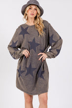 Load image into Gallery viewer, Modern Star Print Round Neck Dress Casual And Trendy Women’s Comfortable Soft Dress