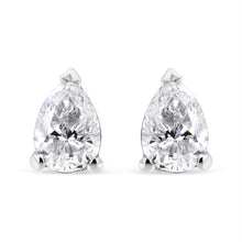 Load image into Gallery viewer, 14K White Gold 1/2 Cttw Pear Shape Solitaire Lab Grown Diamond Stud Earrings (F-G Color, VS2-SI1 Clarity)