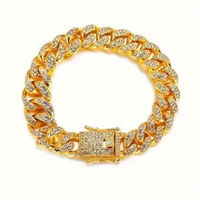 Load image into Gallery viewer, 8" Luxurious Rhinestone Cuban Chain Bracelet for Men
