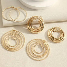 Load image into Gallery viewer, 8-Pairs: Alloy Hoop Earrings Set