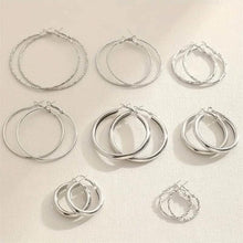 Load image into Gallery viewer, 8-Pairs: Alloy Hoop Earrings Set
