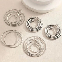 Load image into Gallery viewer, 8-Pairs: Alloy Hoop Earrings Set