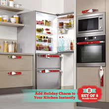 Load image into Gallery viewer, 8-Piece: Gnome Christmas Refrigerator Handle Covers Set