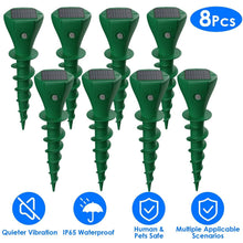 Load image into Gallery viewer, 8-Pieces: Solar Powered Repellent Waterproof Solar Vibration Stake