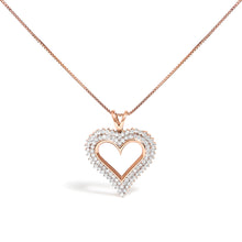 Load image into Gallery viewer, .925 Sterling Silver 1.00 Cttw Diamond Heart 18" Pendant Necklace (I-J Color, I2-I3 Clarity)