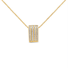 Load image into Gallery viewer, 14K Yellow Gold 2 1/3 cttw Princess Cut Diamond Block Pendant Necklace (H-I, SI1-SI2)