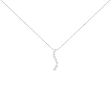 Load image into Gallery viewer, AGS Certified 14k White Gold 3.0 Cttw Baguette and Brilliant Round-Cut Diamond Journey 18" Pendant Necklace (K-L Color, I1-I2 Clarity)
