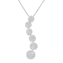 Load image into Gallery viewer, 14K White Gold 1 cttw Diamond Cluster Journey Pendant Necklace (H-I, I1-I2)