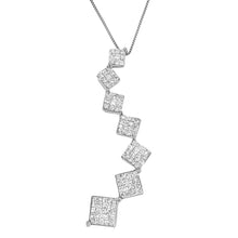Load image into Gallery viewer, 10K White Gold 1 cttw Diamond Snake Curved Pendant Necklace (H-I, I1-I2)