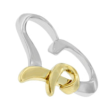 Load image into Gallery viewer, .925 Sterling Silver and 14K Yellow Gold Two-Tone Heart Shaped Pendant Necklace
