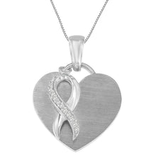 Load image into Gallery viewer, .925 Sterling Silver 1/10 cttw Diamond Heart Pendant Necklace (H-I, I1-I2)