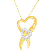 Load image into Gallery viewer, 10K Two-Tone Gold 1/10 cttw Diamond Heart Pendant Necklace (H-I, I1-I2)
