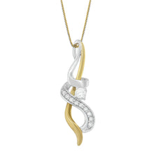 Load image into Gallery viewer, Espira 10K Two-tone Gold 1/5 cttw Diamond Intertwined Swirl Pendant Necklace (J-K, I1-I2)