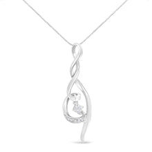 Load image into Gallery viewer, Espira 10K White Gold 1/10 cttw Diamond Swirl Pendant Necklace (I-J, I1-I2)
