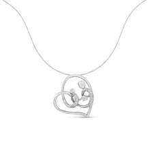 Load image into Gallery viewer, .925 Sterling Silver 1/6 cttw Diamond Heart Pendant Necklace (H-I, I1-I2)