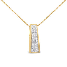Load image into Gallery viewer, 14K Yellow Gold 1 1/2 cttw Princess Cut Diamond Greek Column Pendant Necklace (G-H, VS1-VS2)