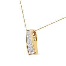 Load image into Gallery viewer, 14K Yellow Gold 1 1/2 cttw Princess Cut Diamond Greek Column Pendant Necklace (G-H, VS1-VS2)