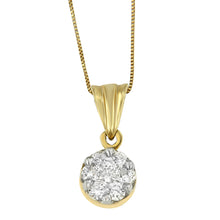 Load image into Gallery viewer, 14K Yellow Gold 1/2 cttw Round Cut Diamond Circle Pendant Necklace (H-I, I1-I2)