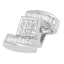Load image into Gallery viewer, 14K White Gold 1 2/5 cttw Princess and Baguette Cut Diamond Zig Zag Pendant Necklace (H-I, SI1-SI2)