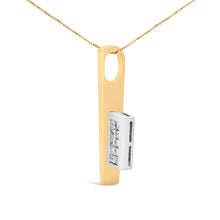 Load image into Gallery viewer, 18K Yellow and White Gold 1 7/8 Cttw Princess Baguette Diamond Key Shaped 18" Pendant Necklace (H-I Color, SI1-SI2 Clarity)