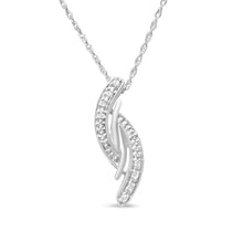 Load image into Gallery viewer, .925 Sterling Silver Diamond Accent Bypass Curve 18" Pendant Necklace (I-J Color, I3 Clarity)