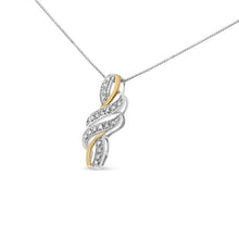 Load image into Gallery viewer, 10K Yellow Gold Plated .925 Sterling Silver 1/20 cttw Round Cut Diamond Swirl Pendant Necklace (H-I Color, I2-I3 Clarity)