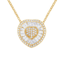 Load image into Gallery viewer, 10KT Yellow Gold Diamond Heart Pendant Necklace (1/2 cttw, H-I Color, I1-I2 Clarity)