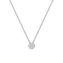 Load image into Gallery viewer, 14K White Gold 1/4 Cttw Shared Prong Set Round-Ct Diamond 7 Stone Floral Cluster 18" Pendant Necklace (H-I Color, SI2-I1 Clarity)
